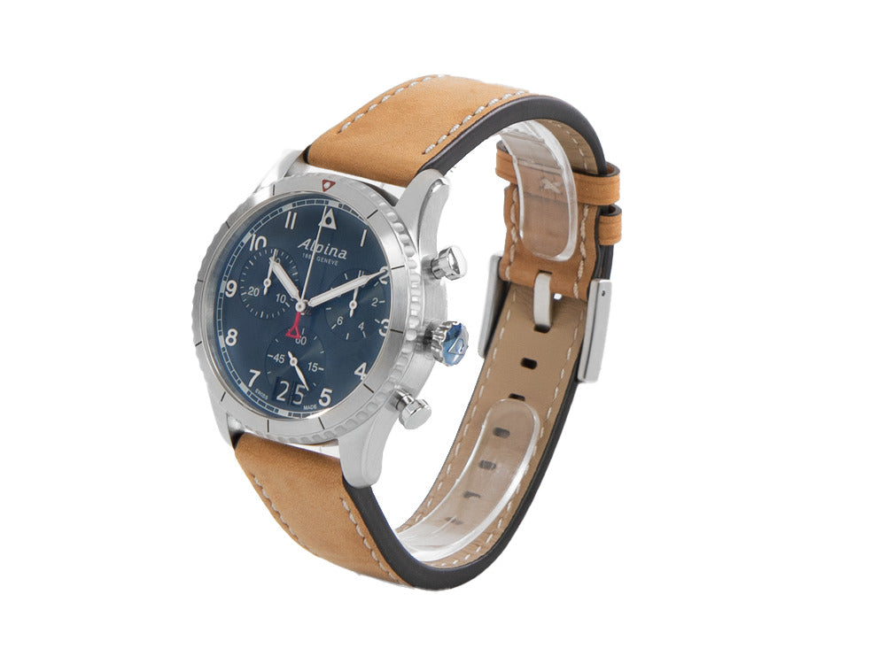 Alpina Startimer Pilot Quartz Uhr, 41 mm, Blau, Tag, AL-372NW4S26