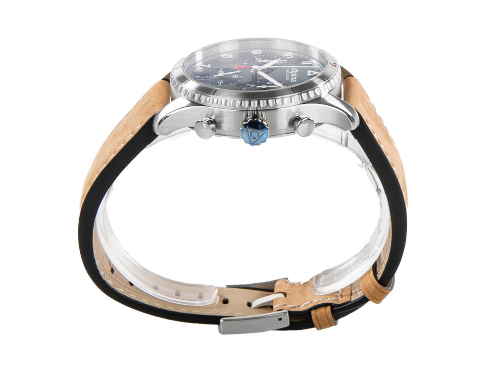 Alpina Startimer Pilot Quartz Uhr, 41 mm, Blau, Tag, AL-372NW4S26