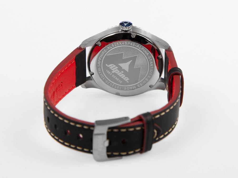 Alpina Startimer Pilot Automatik Uhr, 41 mm, Schwarz, Tag, AL-525BBG4S26