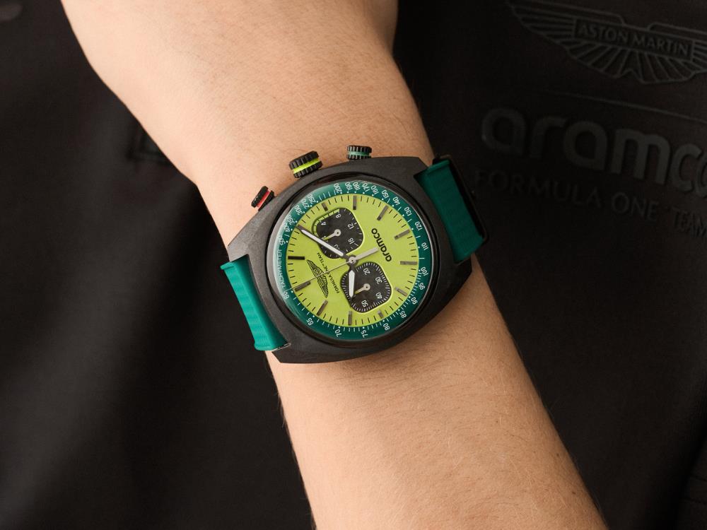 Aston Martin F1 Team DWF Quartz Uhr, Grün, 40 mm, Chronograph, MTFD2F603