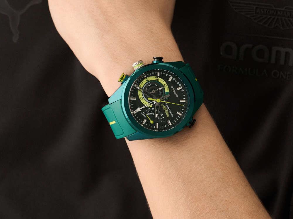 Aston Martin F1 Team KRS Quartz Uhr, Schwarz, 44 mm, Chronograph, MTFR1F602