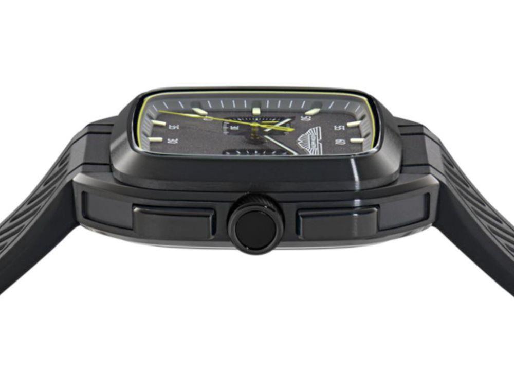 Aston Martin Icon ULT Quartz Uhr, Recycelter Stahl, Schwarz, 40 mm, MTIU1S605