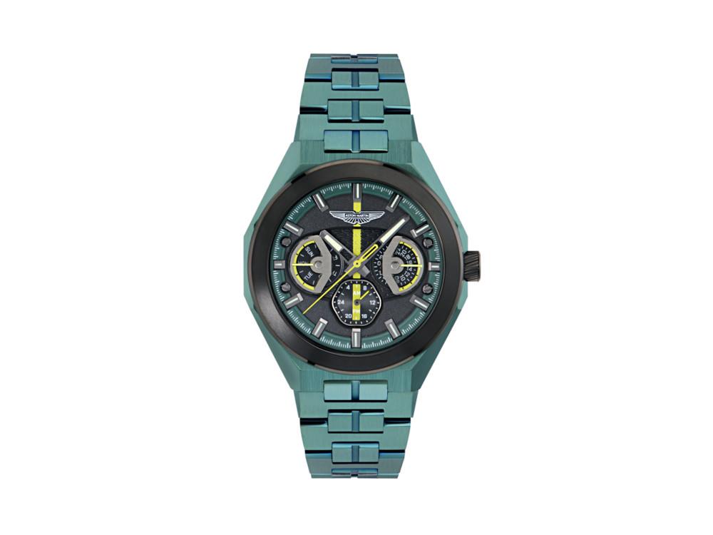 Aston Martin Thrill Quartz Uhr, Recycelter Stahl, Schwarz, 42 mm, MTRI2S606