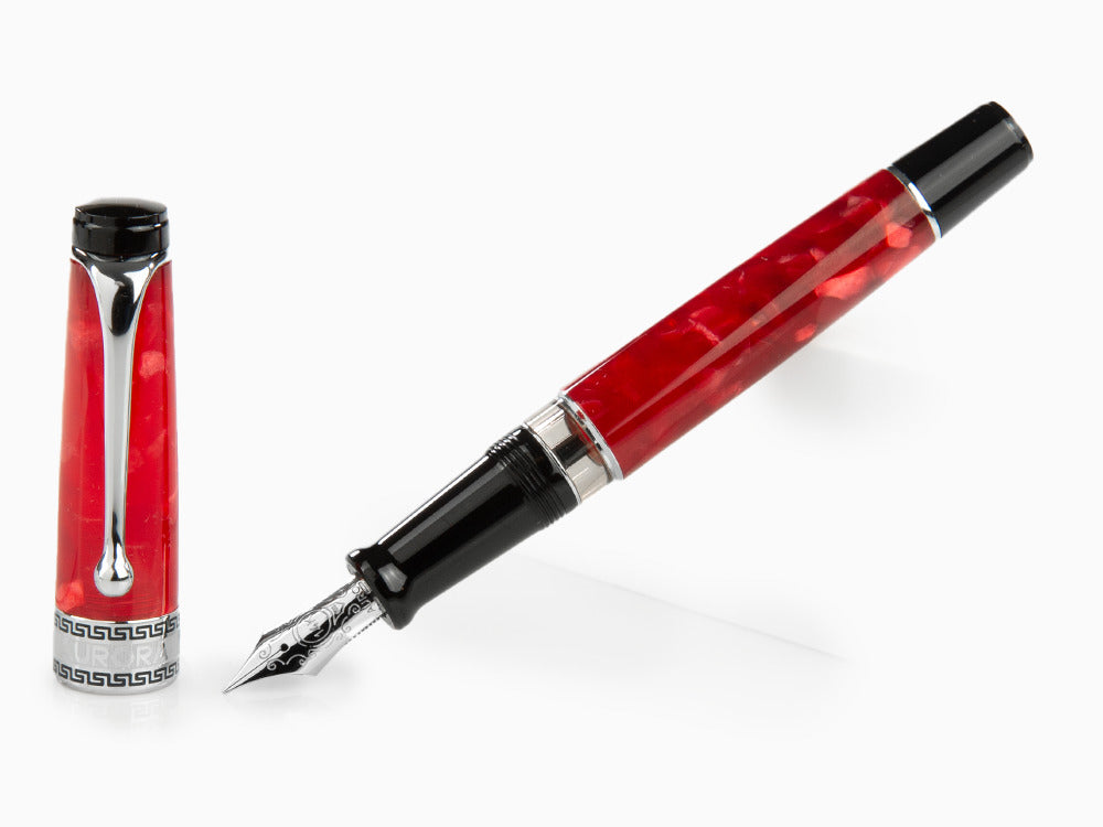 Aurora Optima Rossa Füllfederhalter, Auroloide, Verchromte Akzente