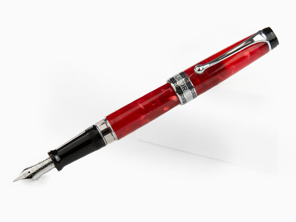 Aurora Optima Rossa Füllfederhalter, Auroloide, Verchromte Akzente