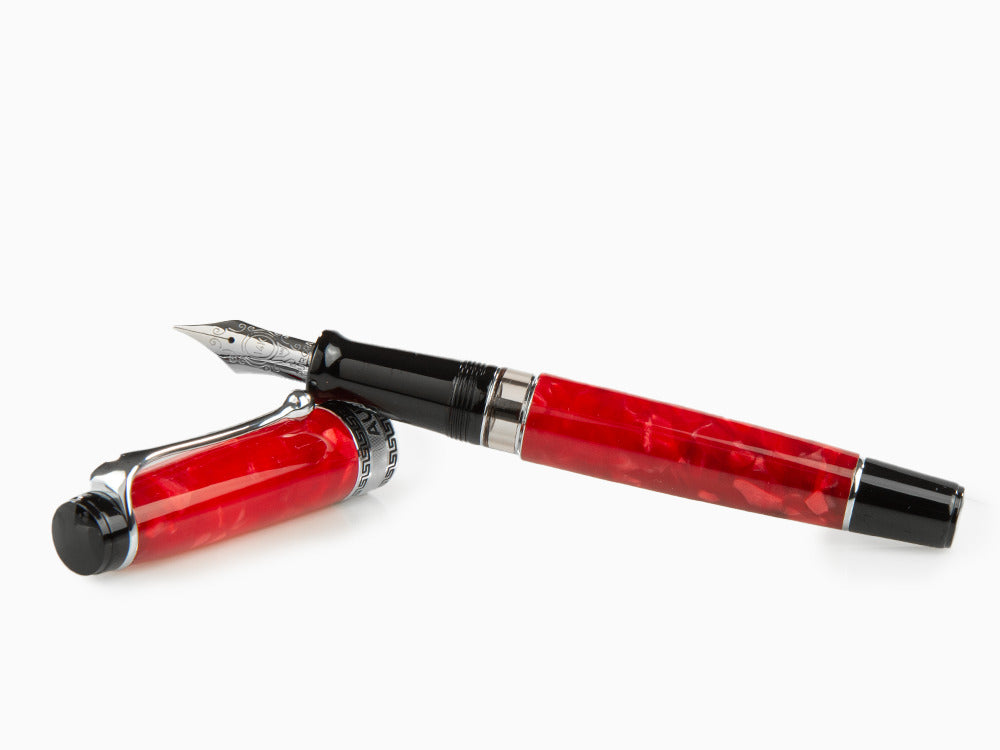 Aurora Optima Rossa Füllfederhalter, Auroloide, Verchromte Akzente