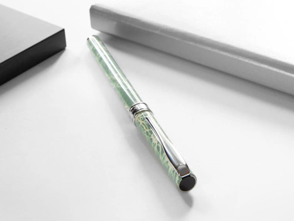 Aurora Magellano Füllfederhalter, Lack, Verchromte Akzente, Blau, A18CA