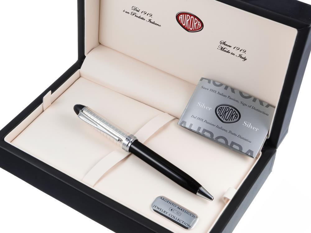 Aurora Ipsilon Kugelschreiber, Edelharz, Verchromte Akzente, Schwarz, B34CQN