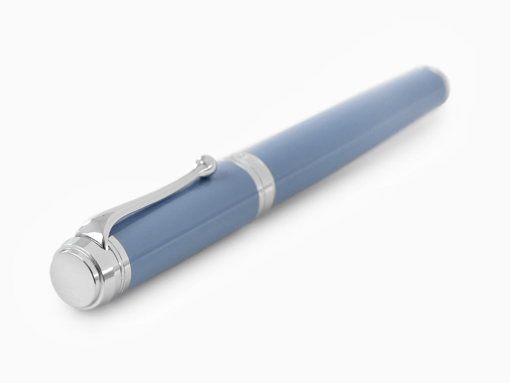 Aurora Talentum Big Füllfederhalter, Edelharz, Verchromte, Blau, D11A