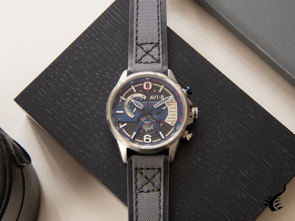 AVI-8 Hawker Harrier II Quartz Uhr, Blau, 43 mm, AV-4056-04