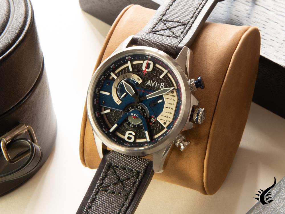 AVI-8 Hawker Harrier II Quartz Uhr, Blau, 43 mm, AV-4056-04