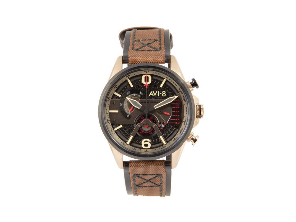 AVI-8 Hawker Harrier II Quartz Uhr, PVD Gold, Schwarz, 43 mm, AV-4056-06