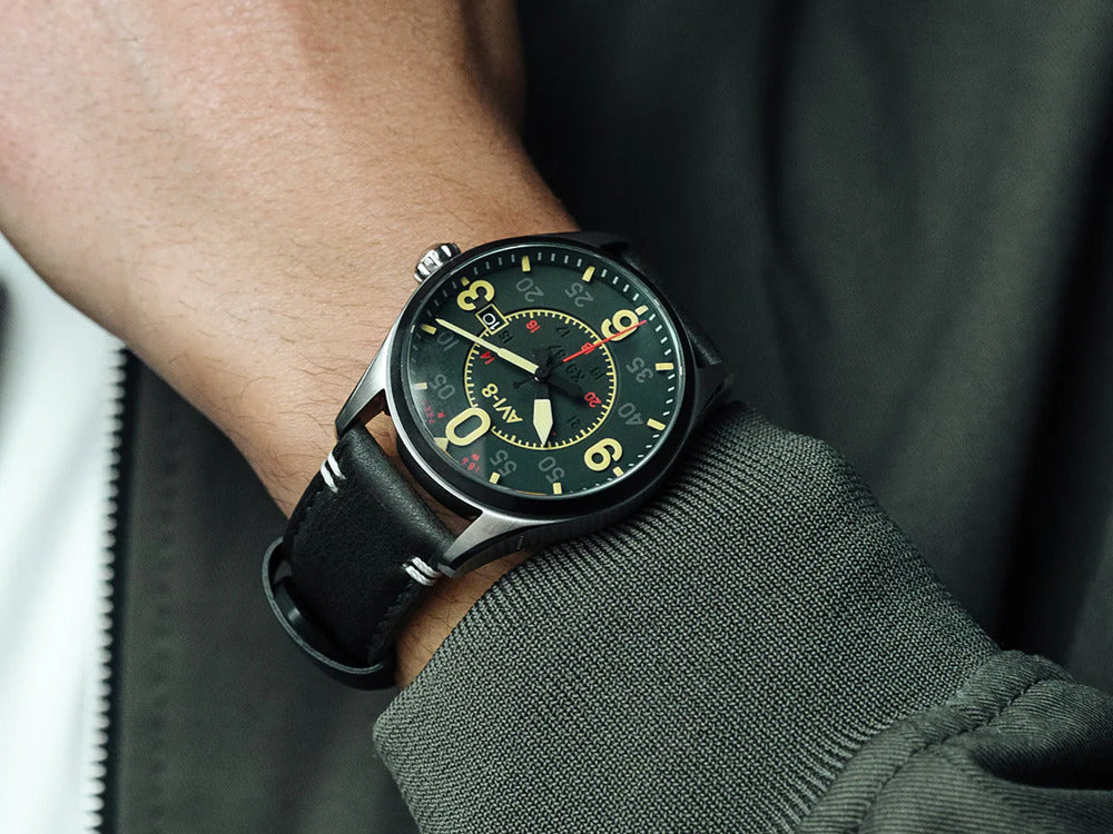 AVI-8 Spitfire Smith Reading Automatik Uhr, Grün, 42 mm, AV-4090-03