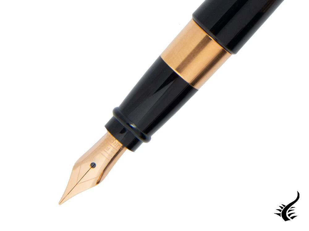 Aurora TU Füllfederhalter, Edelharz, Roségold PVD, Schwarz, T11PN