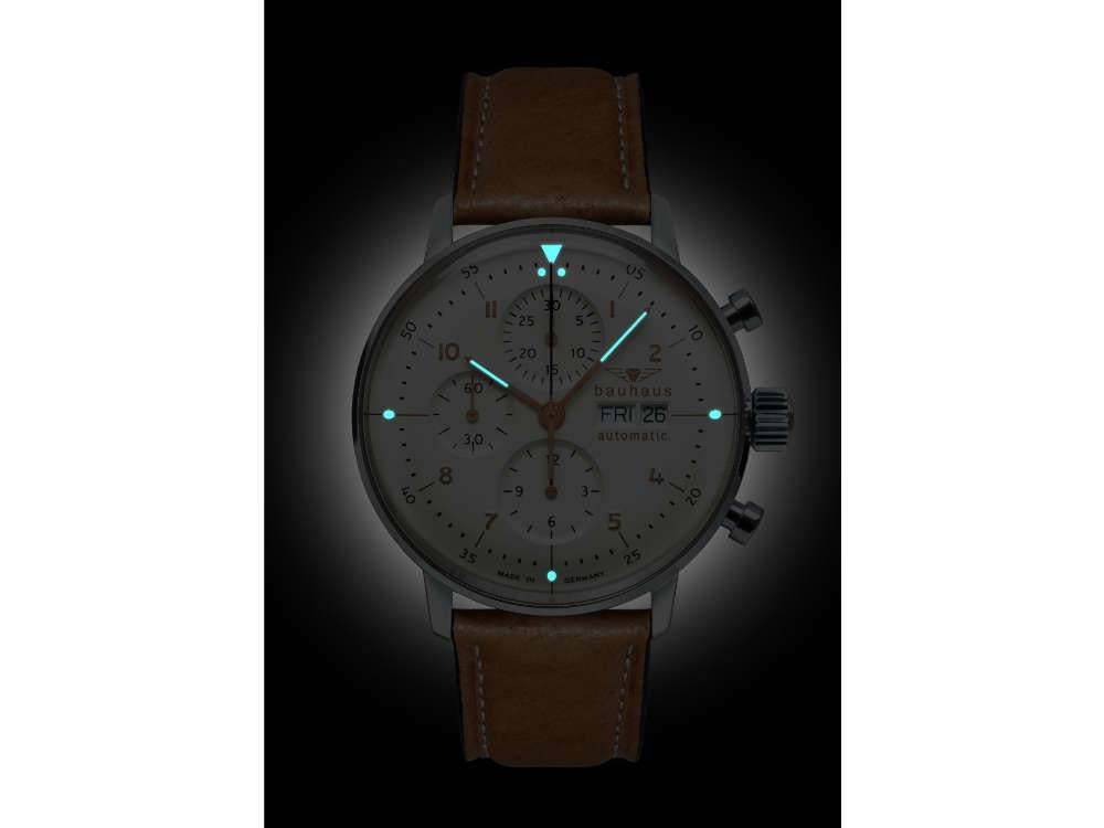 Bauhaus Aviation Dessau Automatik Uhr, Weiss, 42 mm, SW 500, 2018-1