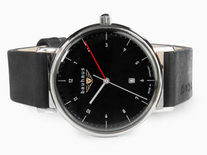 Bauhaus Quartz Uhr, Schwarz, 41 mm, Tag, 2140-2