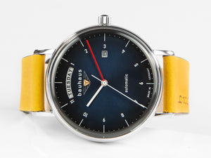 Bauhaus Automatik Uhr, Blau, 41 mm, Tag und Datum, 2162-3