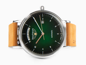 Bauhaus Automatik Uhr, Grün, 41 mm, Tag und Datum, 2162-4