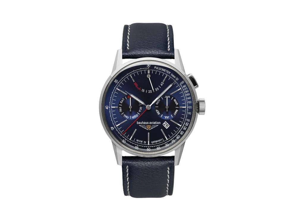 Bauhaus Aviation G38 Dessau Automatik Uhr, Blau, 42 mm, Miyota 9100, 2362-3