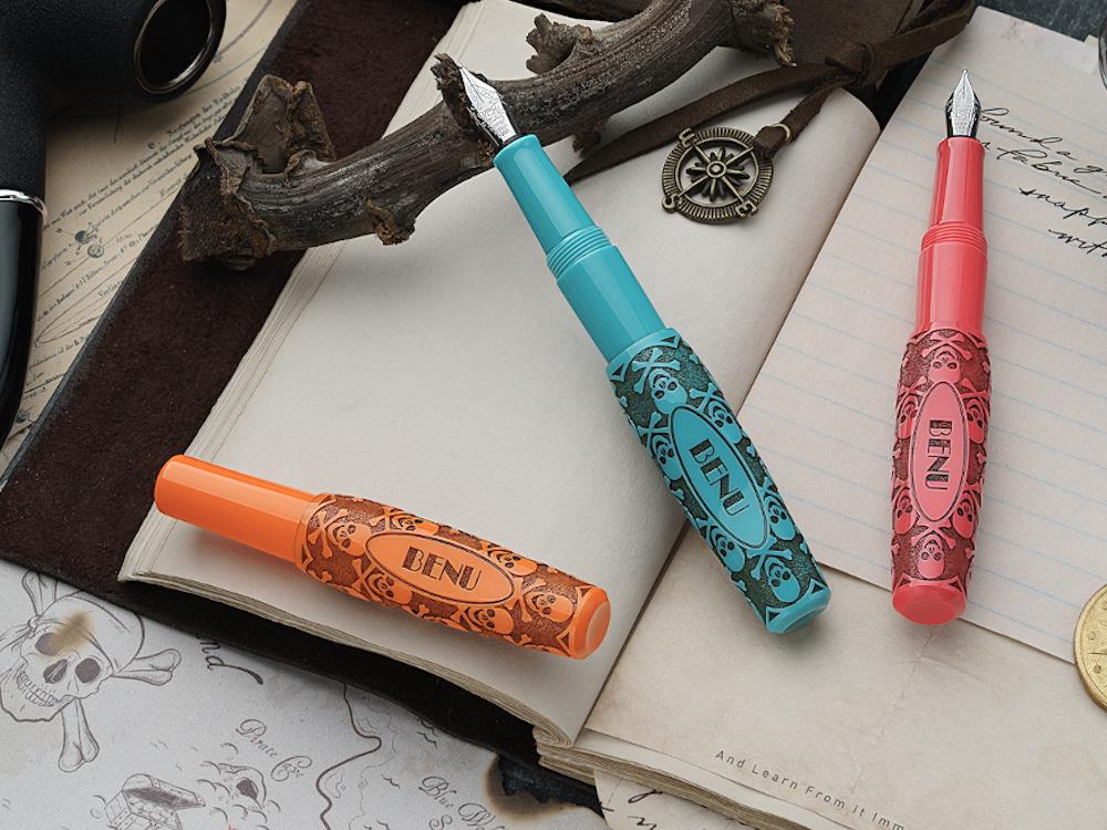 Benu Pixie Jolly Roger Füllfederhalter Set, Edelharz, Bunt, PX05