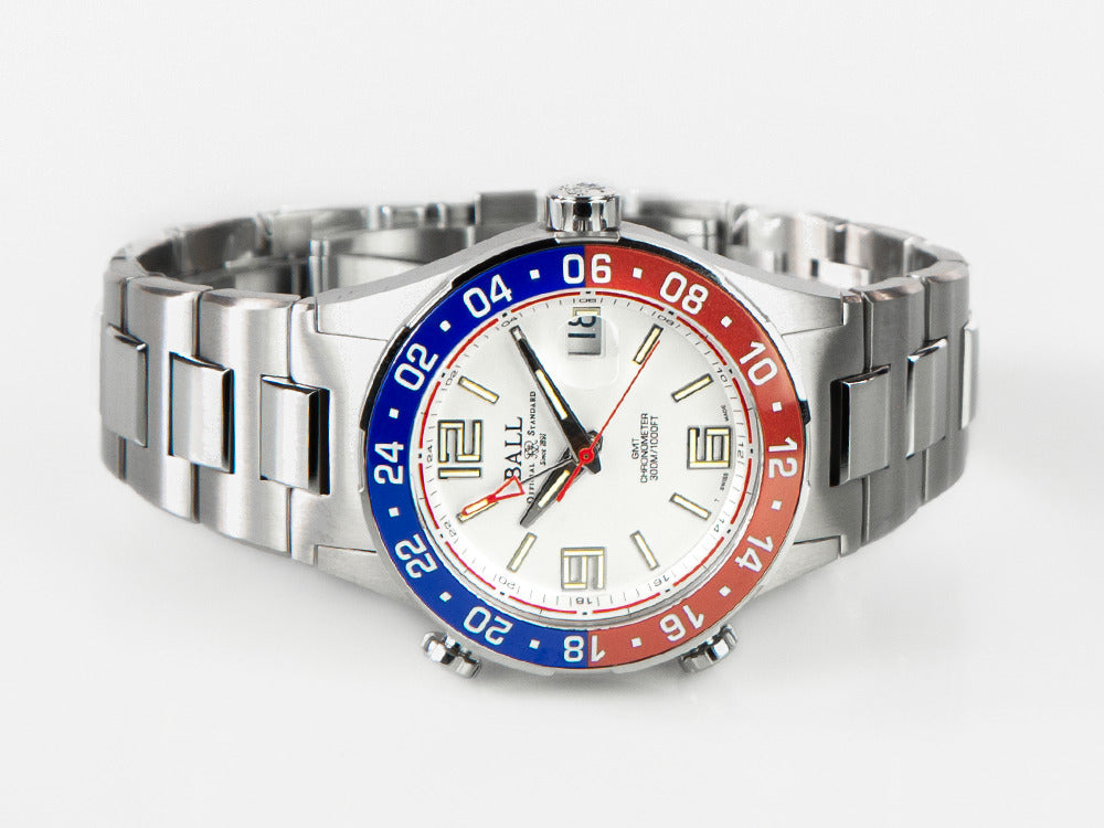 Ball Roadmaster Pilot GMT Automatik Uhr, 40 mm, Limitierte Ed., DG3038A-S2C-WH