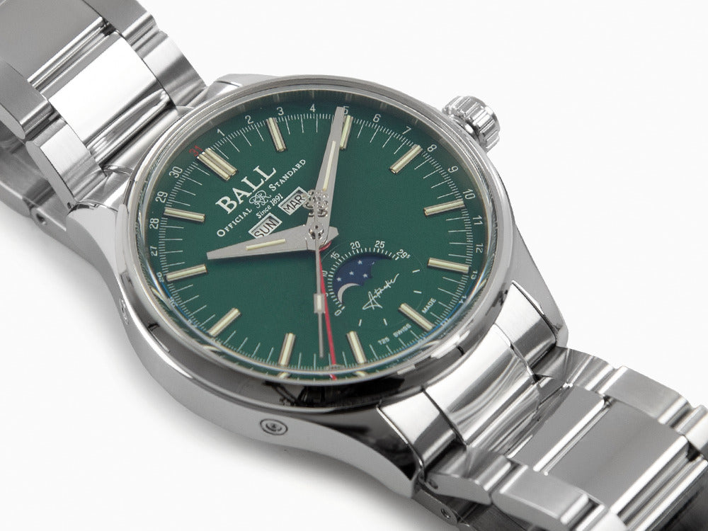Ball Engineer II Moon Calendar Automatik Uhr, Grün, 40mm, NM3016C-S1J-GR
