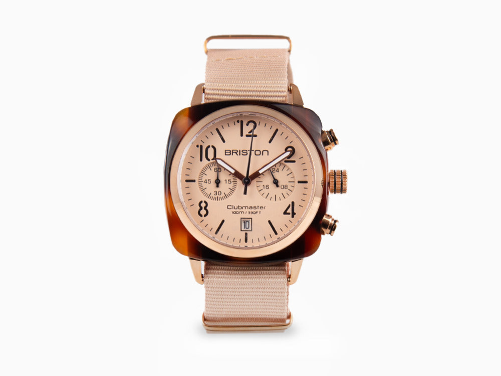 Briston Clubmaster Classic Terracotta Quartz Uhr, 40 mm, 20140.PRA.T.36.NTN