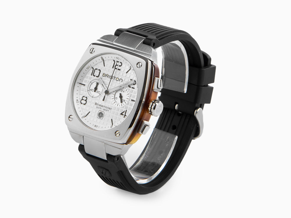 Briston Streamliner Urban Quartz Uhr, Weiss, 42 mm, 22142.S.T.2.RB