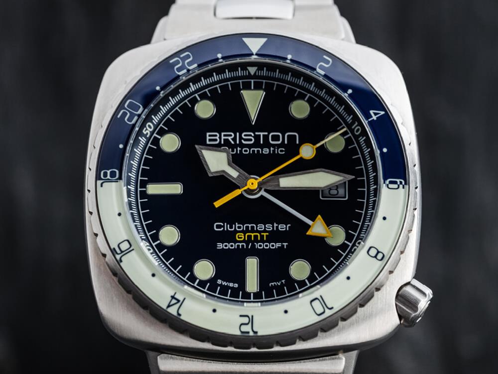 Briston Clubmaster Diver Pro GMT Automatik Uhr, Edelstahl, LE 24844.S.GP.15.SB