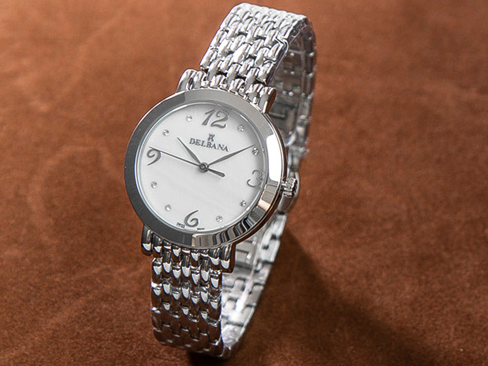 Delbana Dress Villanova Quartz Uhr, Weiss Perlmuttern, 32 mm, 41701.613.1.514