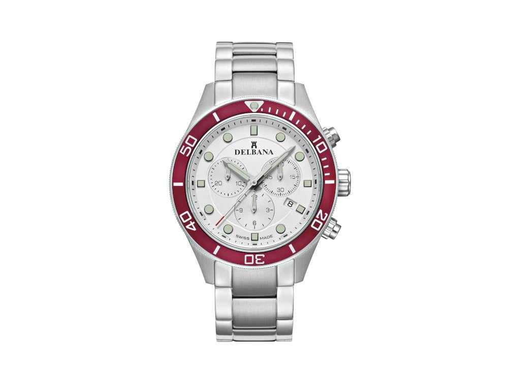 Delbana Sports Mariner Chronograph Quartz Uhr, Silber, 42 mm, 41701.718.6.066