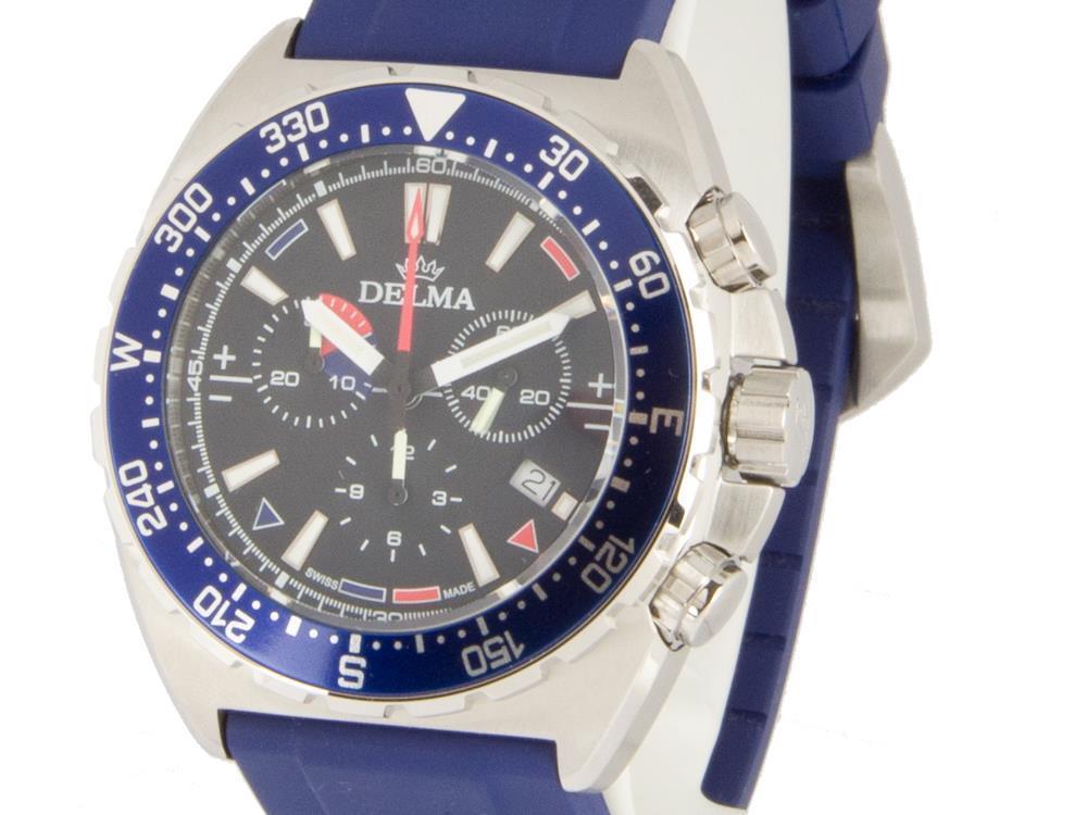 Delma Racing Oceanmaster Quartz Uhr, Chrono, Schwarz, 44 mm, 41501.678.6.048