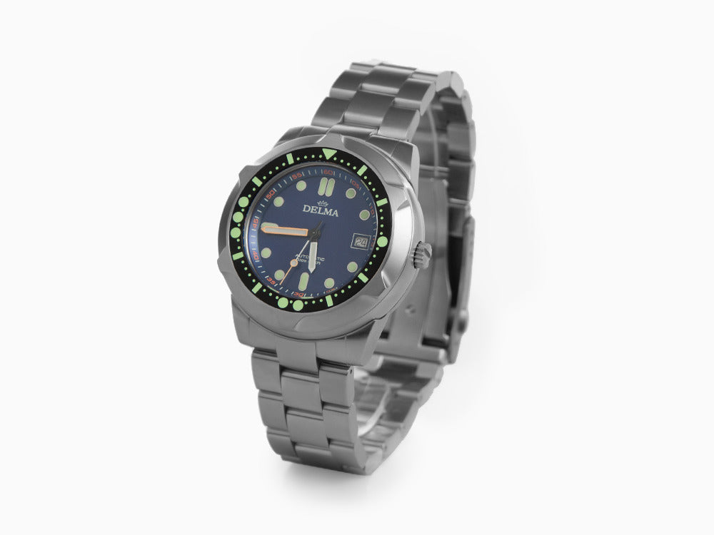 Delma Diver Quattro Automatik Uhr, Blau, Limitierte Edition, 41701.744.6.048