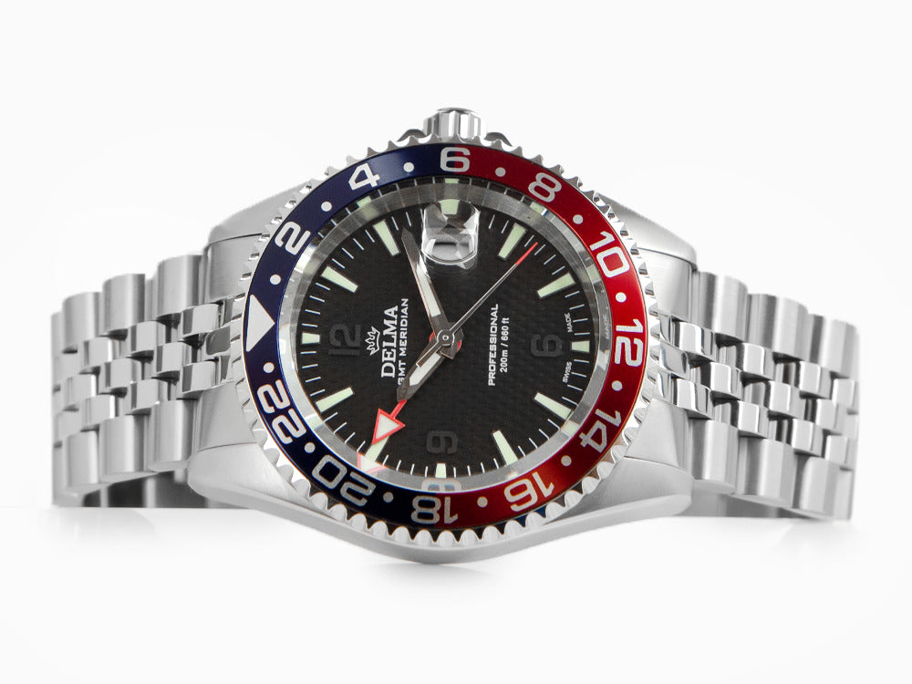 Delma Diver Quartz Uhr, Schwarz, 43 mm, 20 atm, 41702.648.6P034