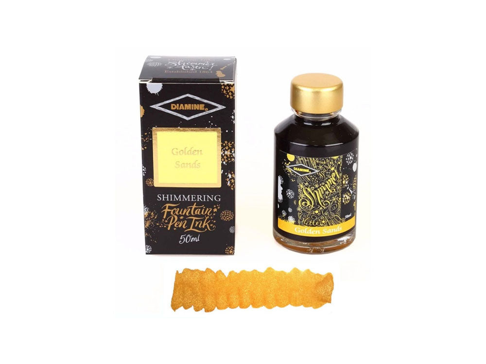 Diamine Shimmering Golden Sands Tintenfass, 50ml, Glass