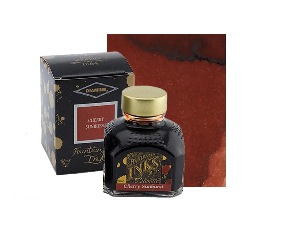 Diamine Cherry Burst Tintenfass, 80ml., Glass
