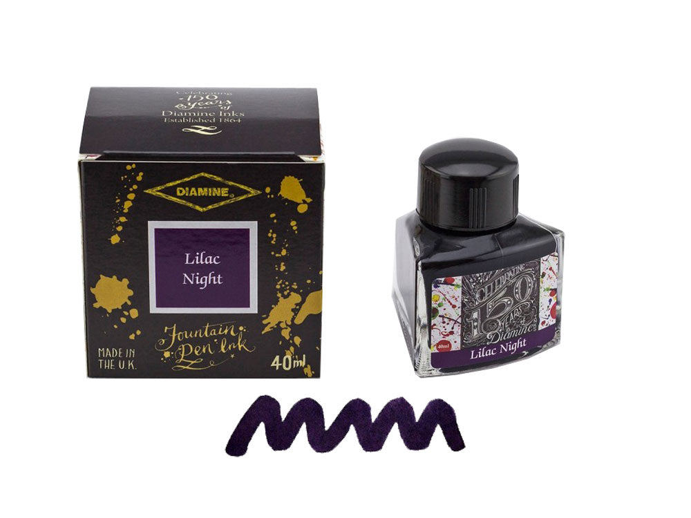 Diamine Tintenfass, 40ml., Lilac Night, Glass