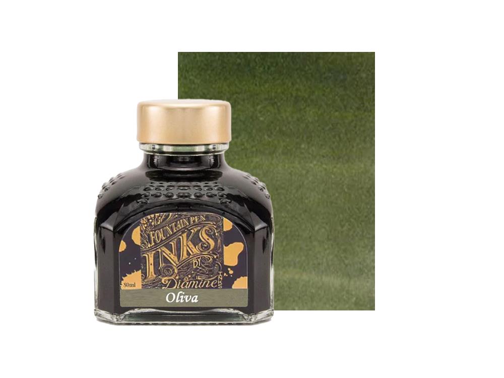 Diamine Oliva Tintenfass, 80ml., Glass, Special Edition