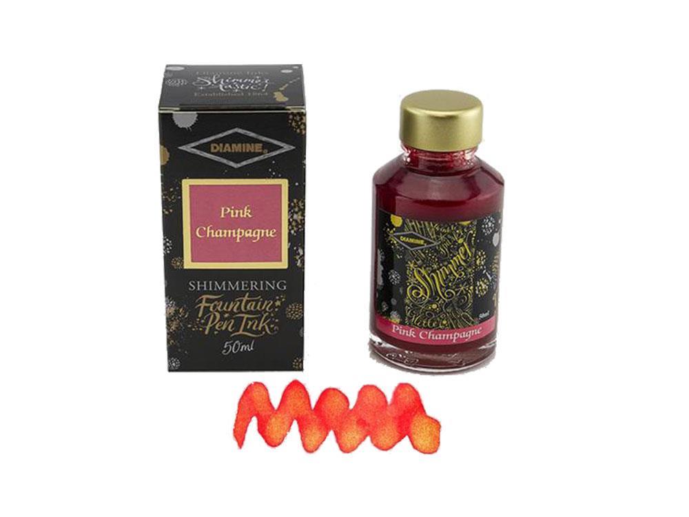 Diamine Shimmering Pink Champagne Tintenfass, 50ml., Glass