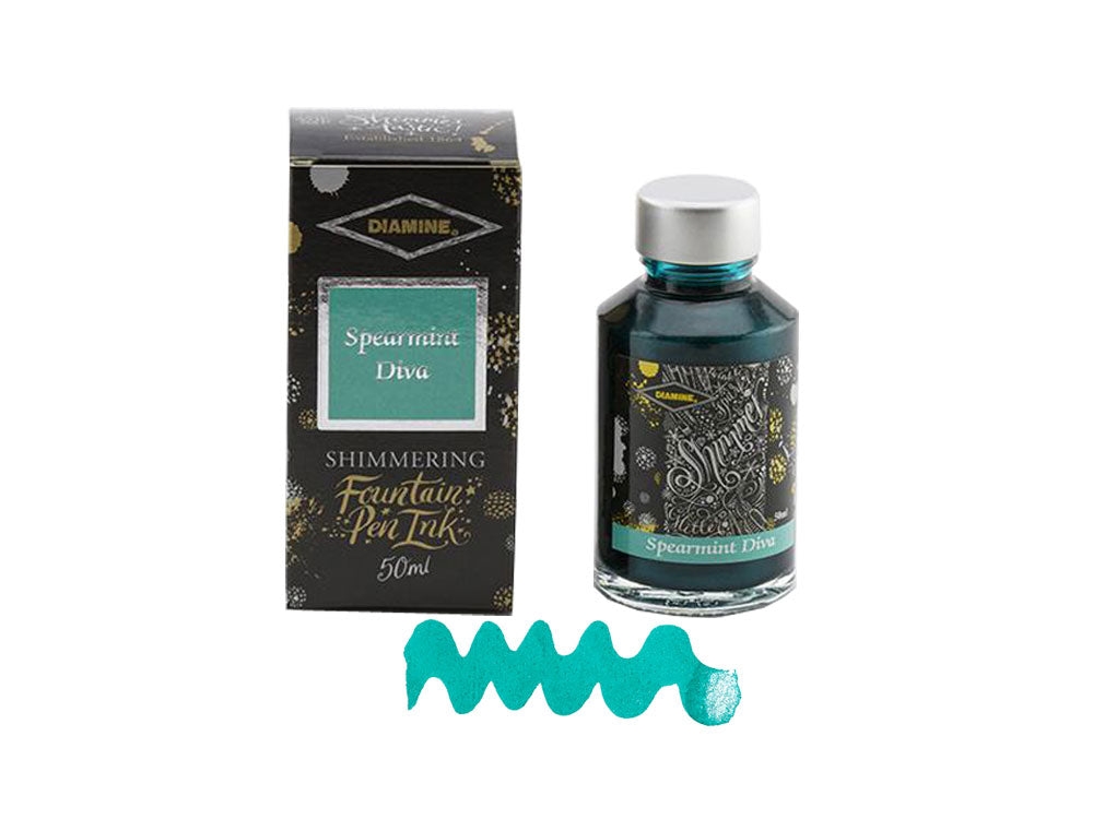 Diamine Shimmering Spearmint Diva Tintenfass, 50ml., Glass