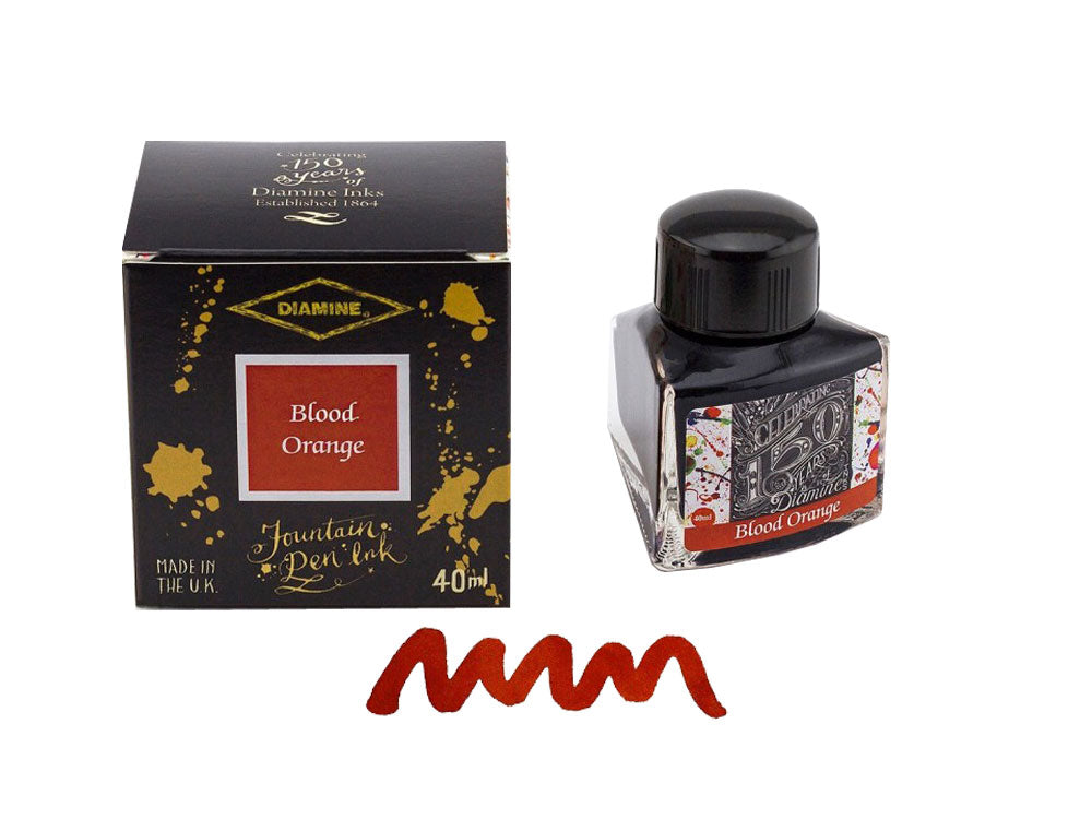 Diamine Tintenfass, 40ml., Blood Orange, Glass