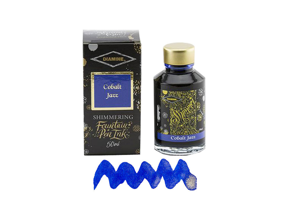 Diamine Shimmering Cobalt Jazz Tintenfass, 50ml., Glass