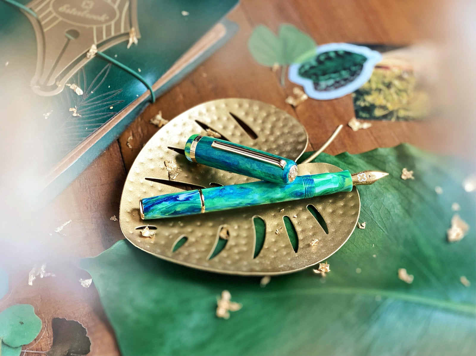 Esterbrook JR Beleza Füllfederhalter, Edelharz, Grün, Vergoldet, EJRBA