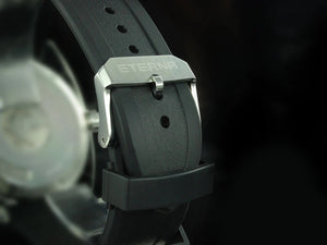 Eterna Super KonTiki Automatik Uhr, SW 200-1, Schwarz, Kautschukband