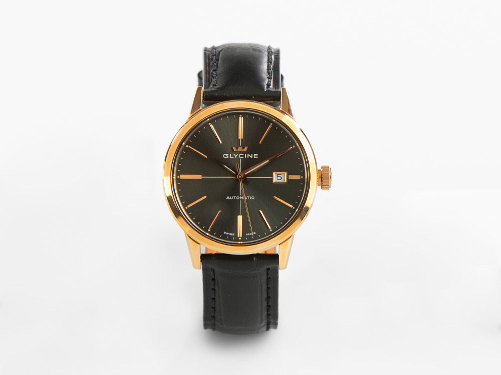 Glycine Classic Automatik Uhr, GL 224, Gold, 3910.29-LBK9