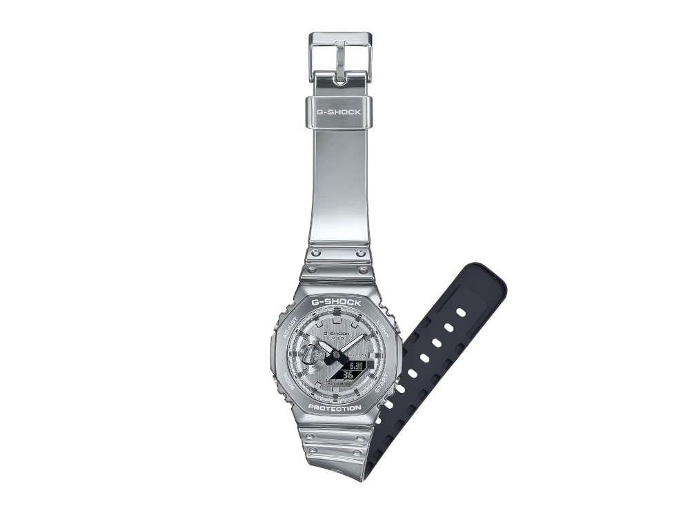 G-SHOCK Casio G-Steel Quartz Uhr, Harz, Silber, 49.3mm × 44.4mm, GM-2100YM-8AER