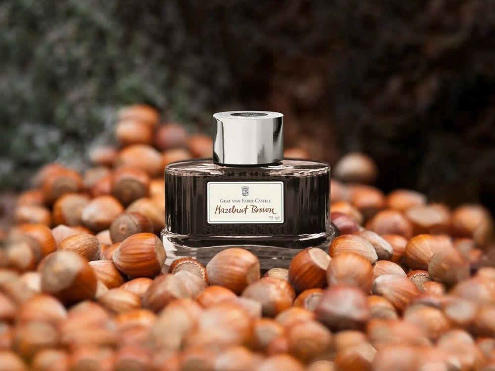 Graf von Faber-Castell Tintenfass Hasselnuss Braun, 75ml.