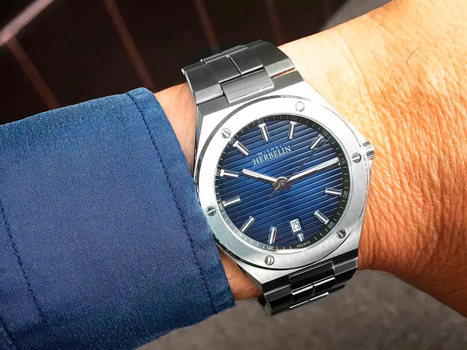 Herbelin Cap Camarat Quartz Uhr, Blau, 40.5 mm, 12245B15