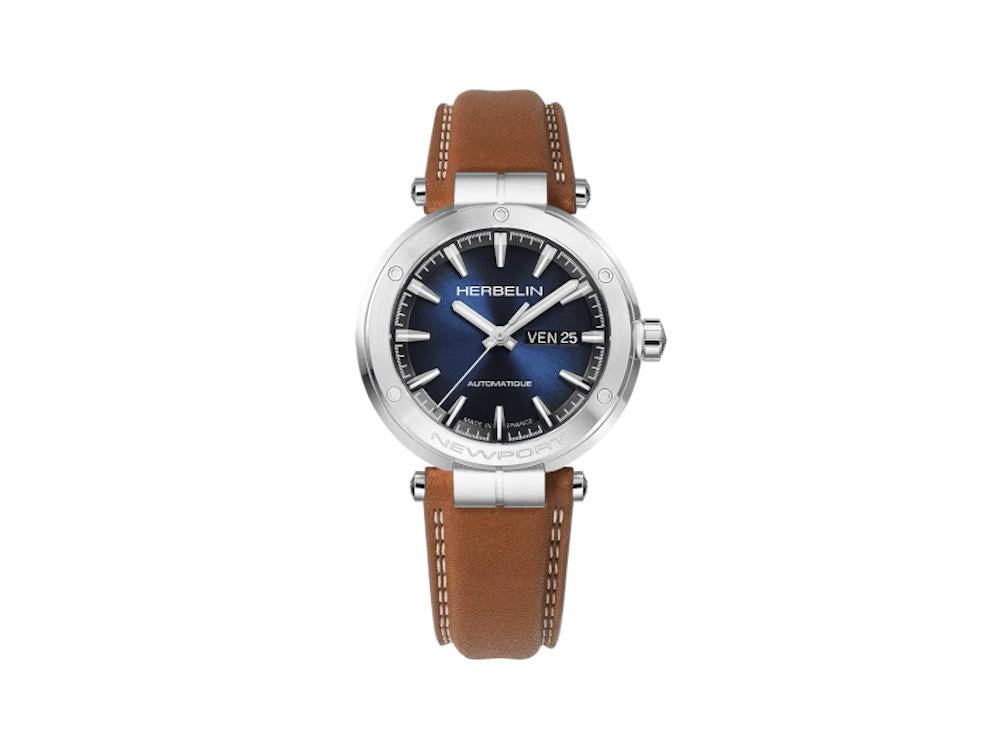Herbelin Newport Automatik Uhr, Blau, 42 mm, Tag, 1768A15GD
