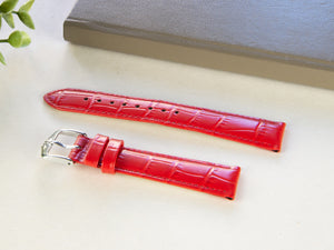 Hirsch Louisianalook Leder mit Prägedruck Band, Rot, 18 mm, 03427120-2-18